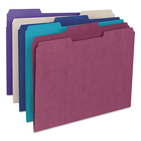 Smead Pressboard Folder, 1/3-Cut Tab, Teal, PK100 13143